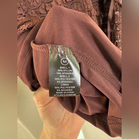 Fashion Nova Brown Lace Ruffle Long Sleeve Mini Dress Cocktail Look NWT Size M - Picture 10 of 11